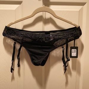 Ashley graham NWT thong w silk hose clips